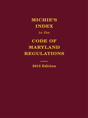 cover image of Michie's Index to the Code of Maryland Regulations